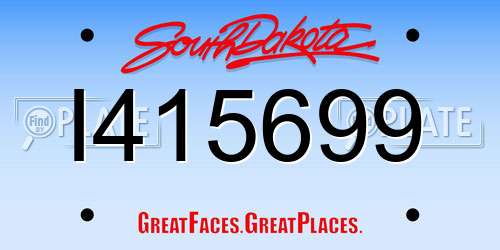 I415699 South Dakota License Plate