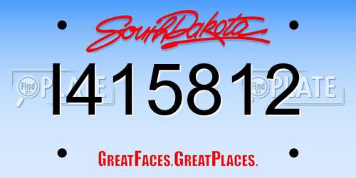 I415812 South Dakota License Plate