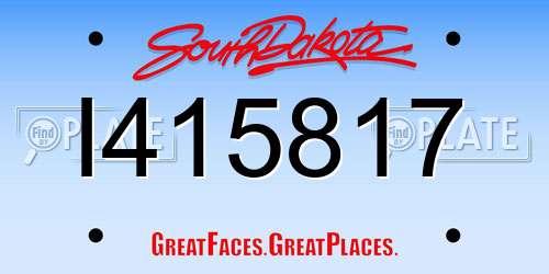 I415817 South Dakota License Plate