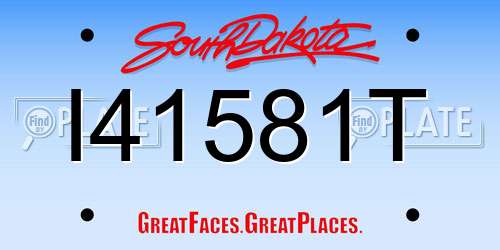 I41581T South Dakota License Plate