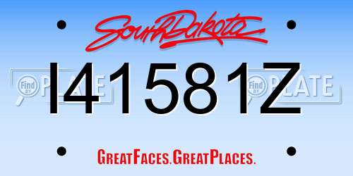 I41581Z South Dakota License Plate