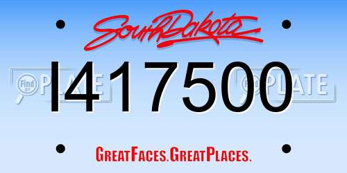 I417500 South Dakota License Plate