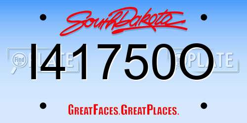I41750O South Dakota License Plate