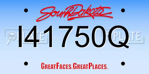 I41750Q South Dakota License Plate