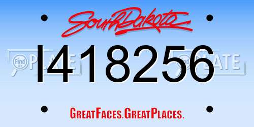 I418256 South Dakota License Plate