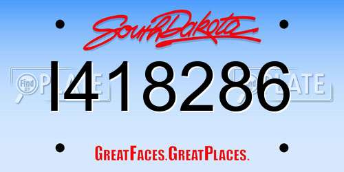 I418286 South Dakota License Plate