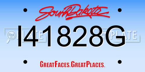 I41828G South Dakota License Plate