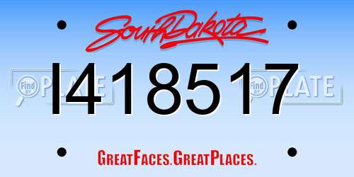 I418517 South Dakota License Plate