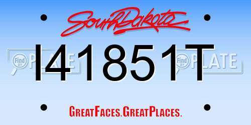 I41851T South Dakota License Plate