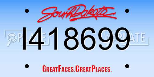 I418699 South Dakota License Plate