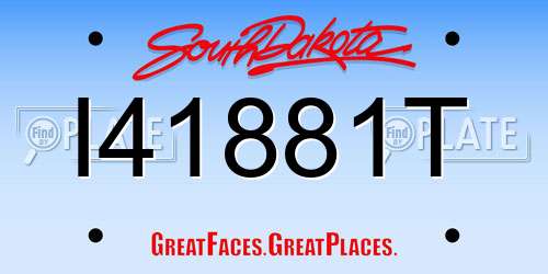 I41881T South Dakota License Plate