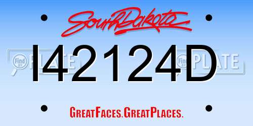 I42124D South Dakota License Plate