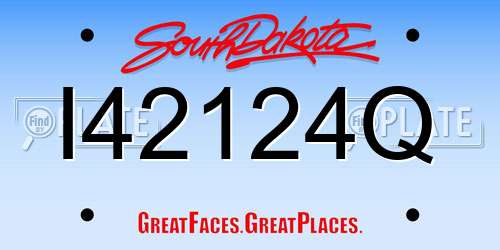 I42124Q South Dakota License Plate