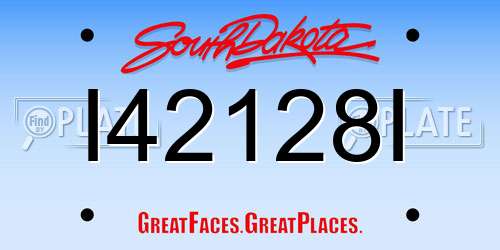 I42128I South Dakota License Plate