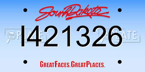 I421326 South Dakota License Plate