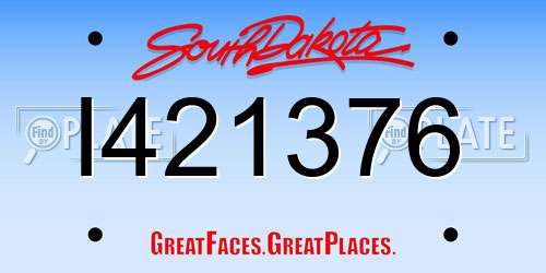 I421376 South Dakota License Plate