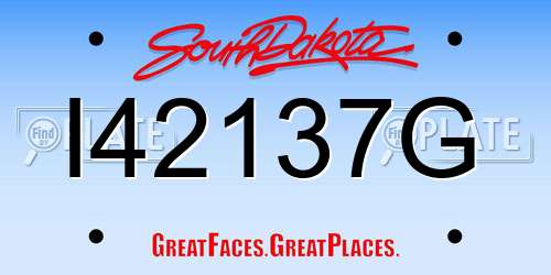 I42137G South Dakota License Plate