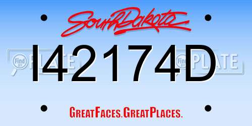 I42174D South Dakota License Plate