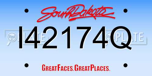 I42174Q South Dakota License Plate