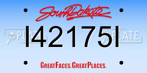 I42175I South Dakota License Plate