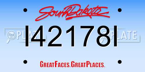 I42178I South Dakota License Plate