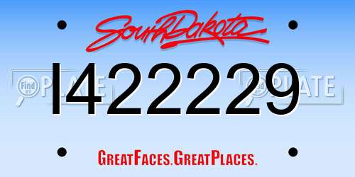 I422229 South Dakota License Plate