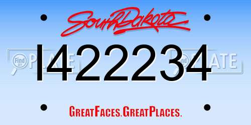 I422234 South Dakota License Plate