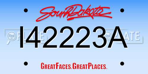 I42223A South Dakota License Plate