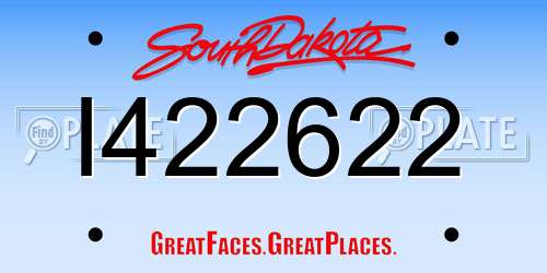 I422622 South Dakota License Plate