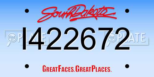 I422672 South Dakota License Plate