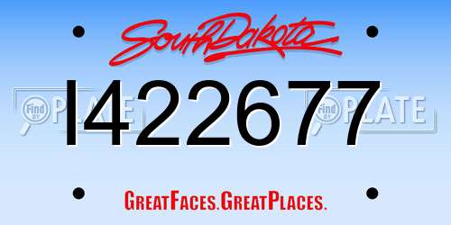 I422677 South Dakota License Plate