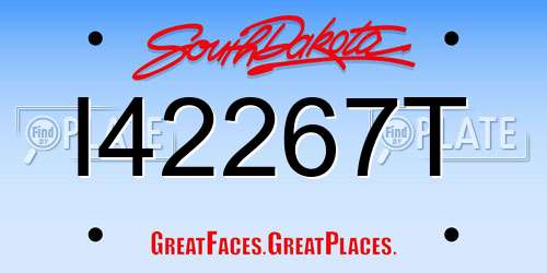 I42267T South Dakota License Plate