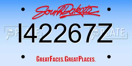 I42267Z South Dakota License Plate