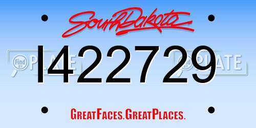 I422729 South Dakota License Plate