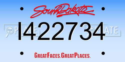 I422734 South Dakota License Plate