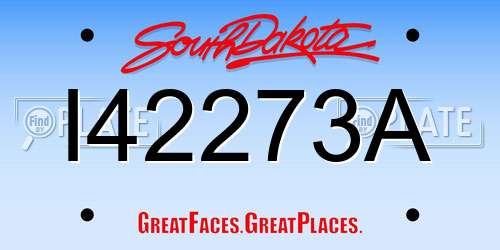 I42273A South Dakota License Plate