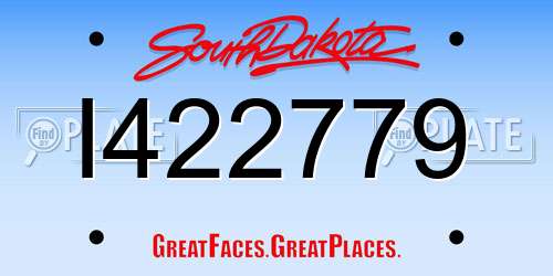 I422779 South Dakota License Plate