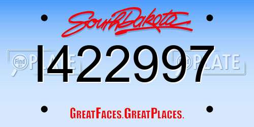 I422997 South Dakota License Plate