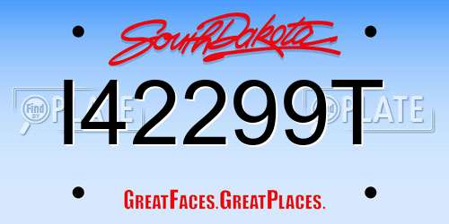 I42299T South Dakota License Plate