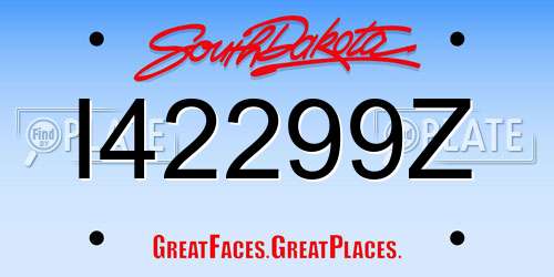I42299Z South Dakota License Plate