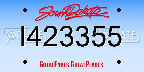 I423355 South Dakota License Plate