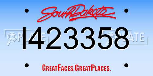 I423358 South Dakota License Plate