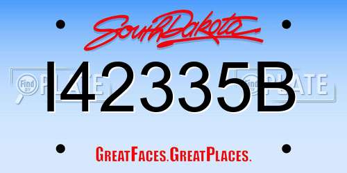 I42335B South Dakota License Plate