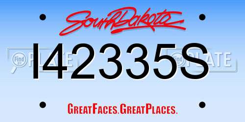 I42335S South Dakota License Plate