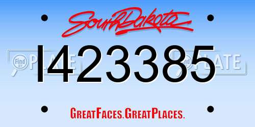 I423385 South Dakota License Plate