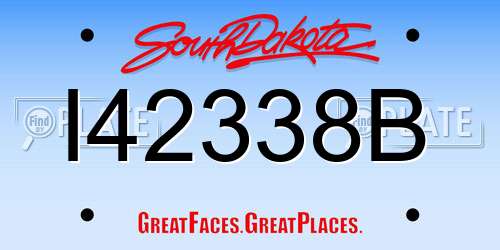 I42338B South Dakota License Plate