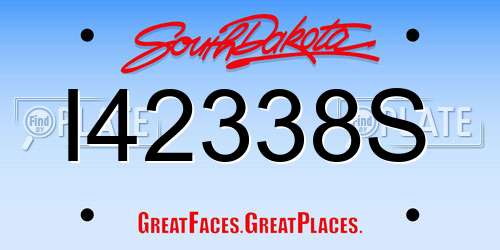 I42338S South Dakota License Plate