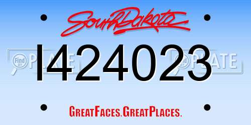 I424023 South Dakota License Plate