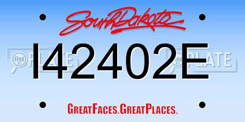 I42402E South Dakota License Plate
