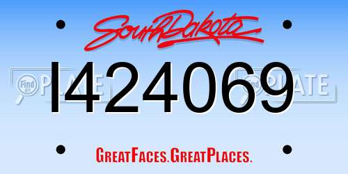 I424069 South Dakota License Plate
